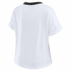Cincinnati Bengals WEAR by Erin Andrews Women's Cropped Center Stripe Dolman T-Shirt - White online