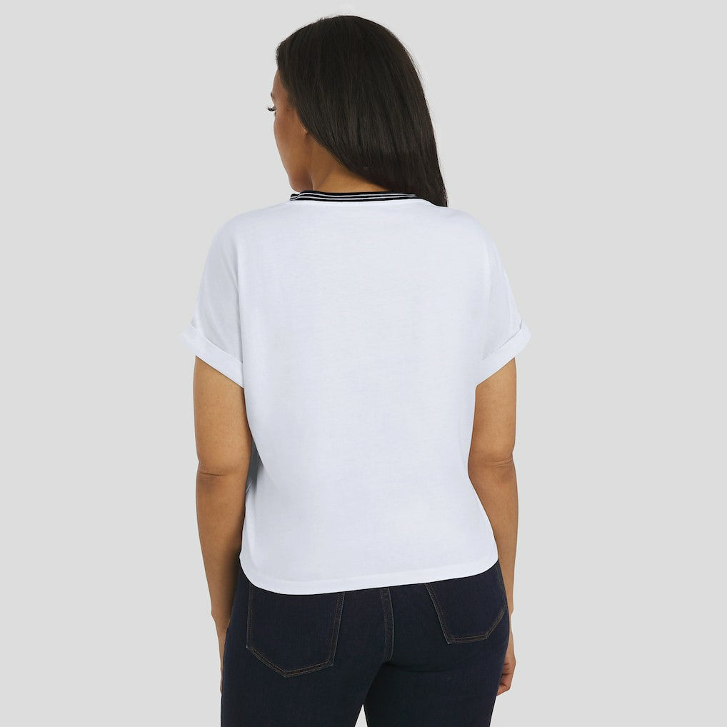 Las Vegas Raiders WEAR by Erin Andrews Women's Cropped Center Stripe Dolman T-Shirt - White sale