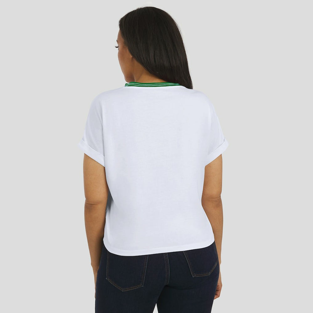Philadelphia Eagles WEAR by Erin Andrews Women's Cropped Center Stripe Dolman T-Shirt - White outlet
