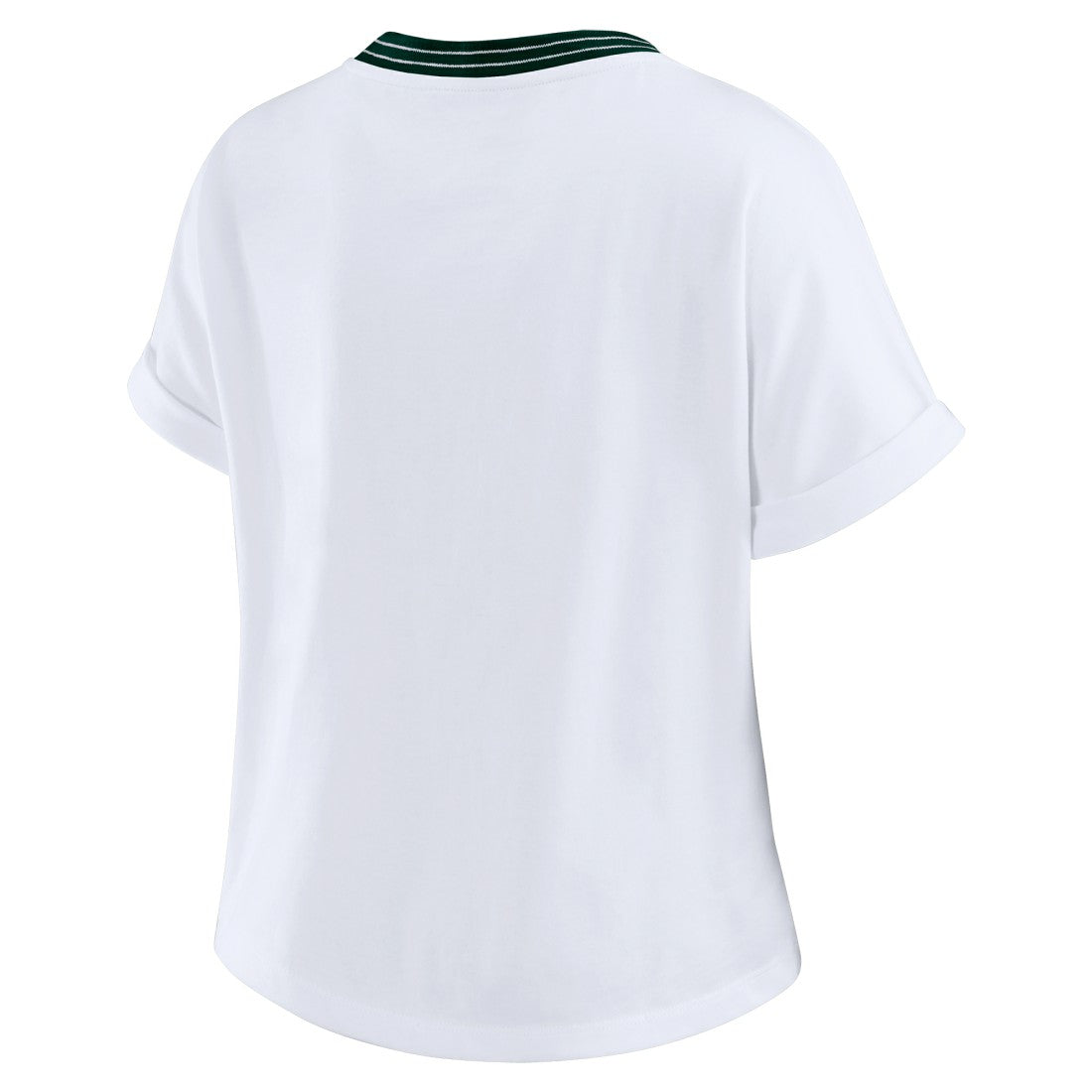 Green Bay Packers WEAR by Erin Andrews Women's Cropped Center Stripe Dolman T-Shirt - White for sale