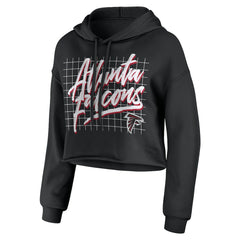 Atlanta Falcons WEAR by Erin Andrews Women's Domestic Cropped Pullover Hoodie - Black cheap