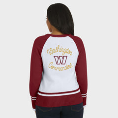 Washington Commanders WEAR by Erin Andrews Women's Colorblock Raglan Sweater - White/Burgundy outlet