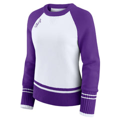 Minnesota Vikings WEAR by Erin Andrews Women's Colorblock Raglan Sweater - White/Purple sale