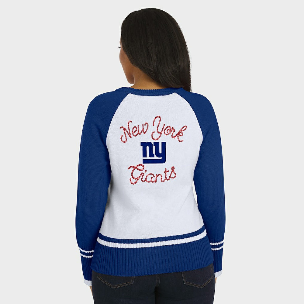 New York Giants WEAR by Erin Andrews Women's Colorblock Raglan Sweater - White/Royal outlet