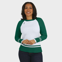 New York Jets WEAR by Erin Andrews Women's Colorblock Raglan Sweater - White/Green online