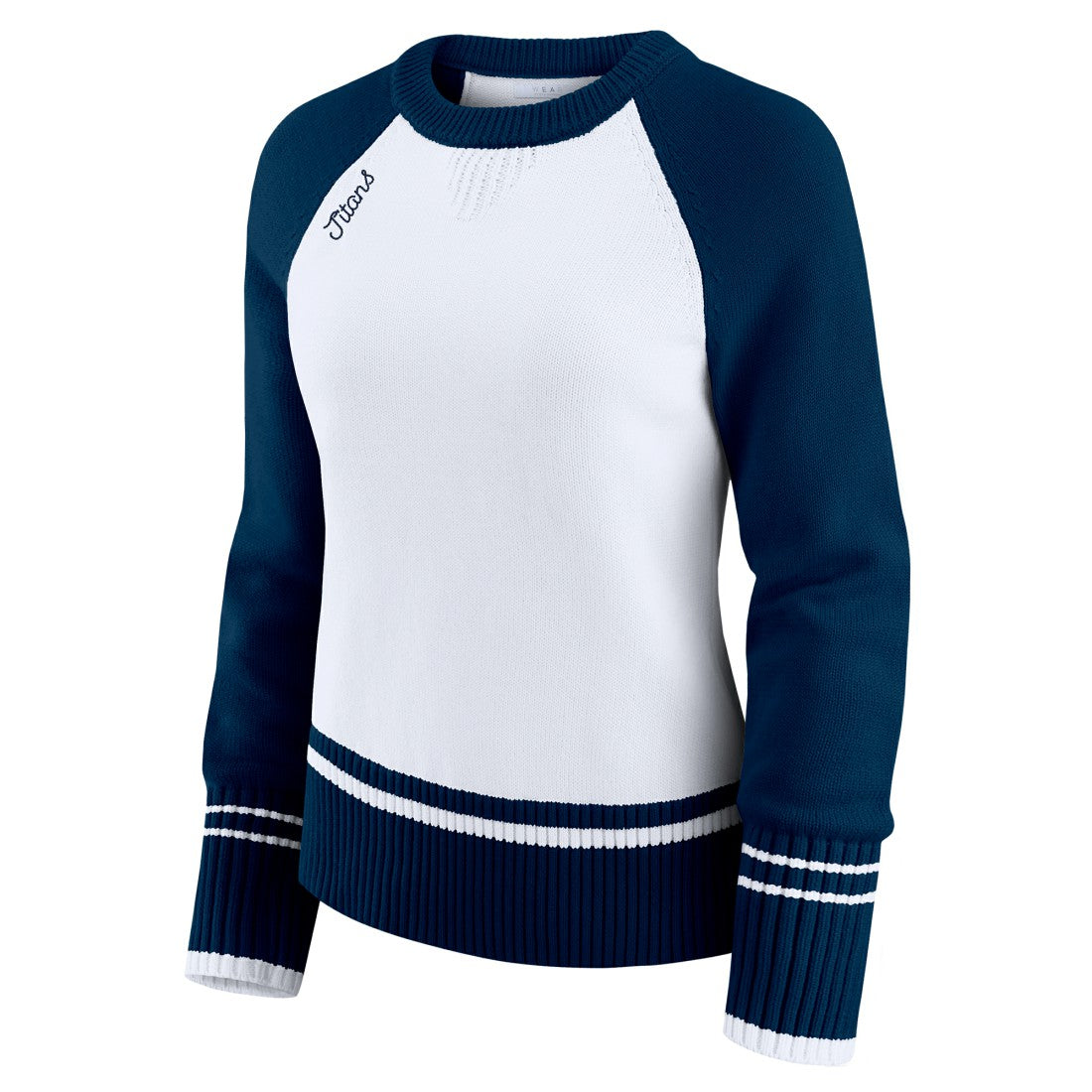 Tennessee Titans WEAR by Erin Andrews Women's Colorblock Raglan Sweater - White/Navy online