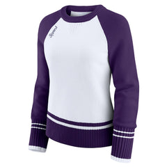 Baltimore Ravens WEAR by Erin Andrews Women's Colorblock Raglan Sweater - White/Purple on sale