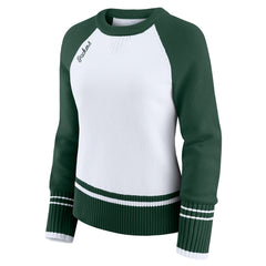 Green Bay Packers WEAR by Erin Andrews Women's Colorblock Raglan Sweater - White/Green cheap