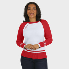 Atlanta Falcons WEAR by Erin Andrews Women's Colorblock Raglan Sweater - White/Red online