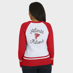 Atlanta Falcons WEAR by Erin Andrews Women's Colorblock Raglan Sweater - White/Red online