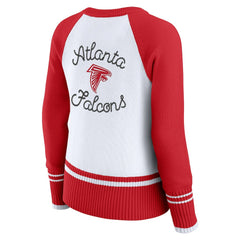 Atlanta Falcons WEAR by Erin Andrews Women's Colorblock Raglan Sweater - White/Red online
