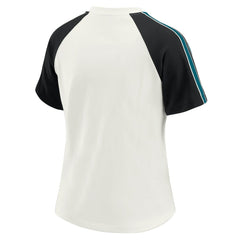 Jacksonville Jaguars WEAR by Erin Andrews Women's Sleeve Stripe Distressed Raglan T-Shirt - White discount