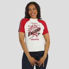 Atlanta Falcons WEAR by Erin Andrews Women's Sleeve Stripe Distressed Raglan T-Shirt - White online