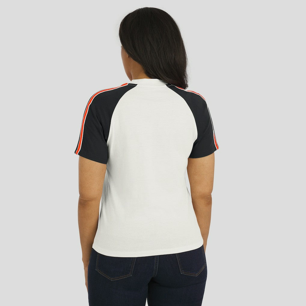 Cincinnati Bengals WEAR by Erin Andrews Women's Sleeve Stripe Distressed Raglan T-Shirt - White online