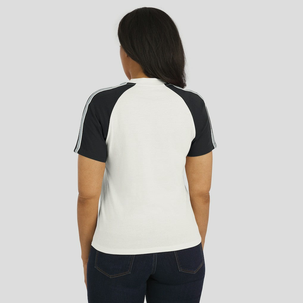 Las Vegas Raiders WEAR by Erin Andrews Women's Sleeve Stripe Distressed Raglan T-Shirt - White for sale
