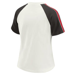 Tampa Bay Buccaneers WEAR by Erin Andrews Women's Sleeve Stripe Distressed Raglan T-Shirt - White outlet