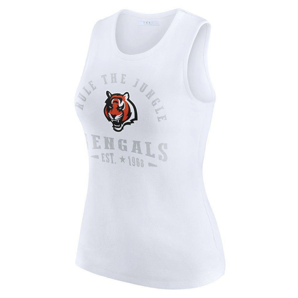 Cincinnati Bengals WEAR by Erin Andrews Women's Ribbed Graphic Tank Top - White outlet