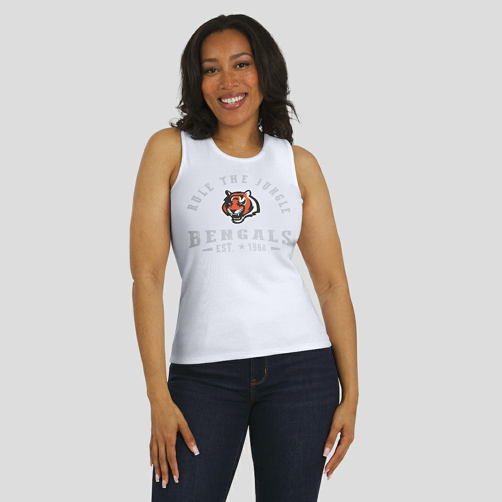 Cincinnati Bengals WEAR by Erin Andrews Women's Ribbed Graphic Tank Top - White outlet