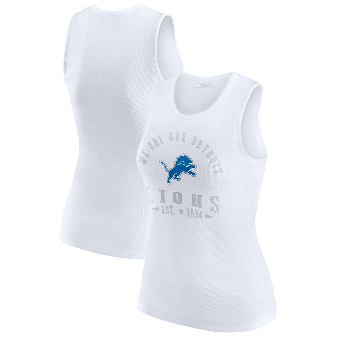Detroit Lions WEAR by Erin Andrews Women's Ribbed Graphic Tank Top - White on sale