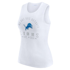 Detroit Lions WEAR by Erin Andrews Women's Ribbed Graphic Tank Top - White on sale