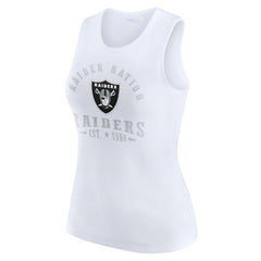Las Vegas Raiders WEAR by Erin Andrews Women's Ribbed Graphic Tank Top - White outlet