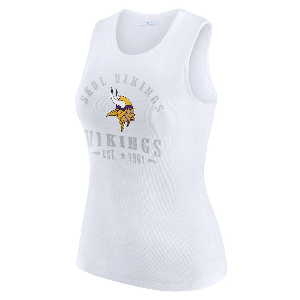 Minnesota Vikings WEAR by Erin Andrews Women's Ribbed Graphic Tank Top - White online