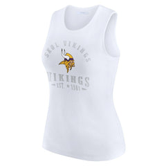 Minnesota Vikings WEAR by Erin Andrews Women's Ribbed Graphic Tank Top - White online