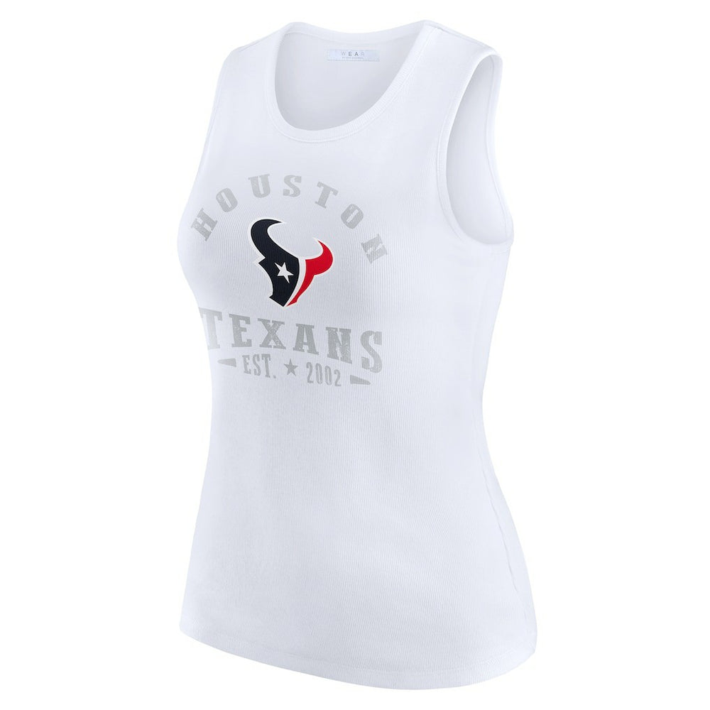 Houston Texans WEAR by Erin Andrews Women's Ribbed Graphic Tank Top - White online