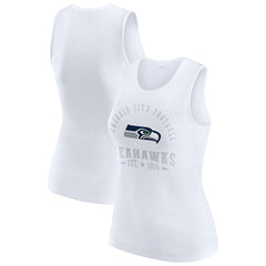 Seattle Seahawks WEAR by Erin Andrews Women's Ribbed Graphic Tank Top - White sale
