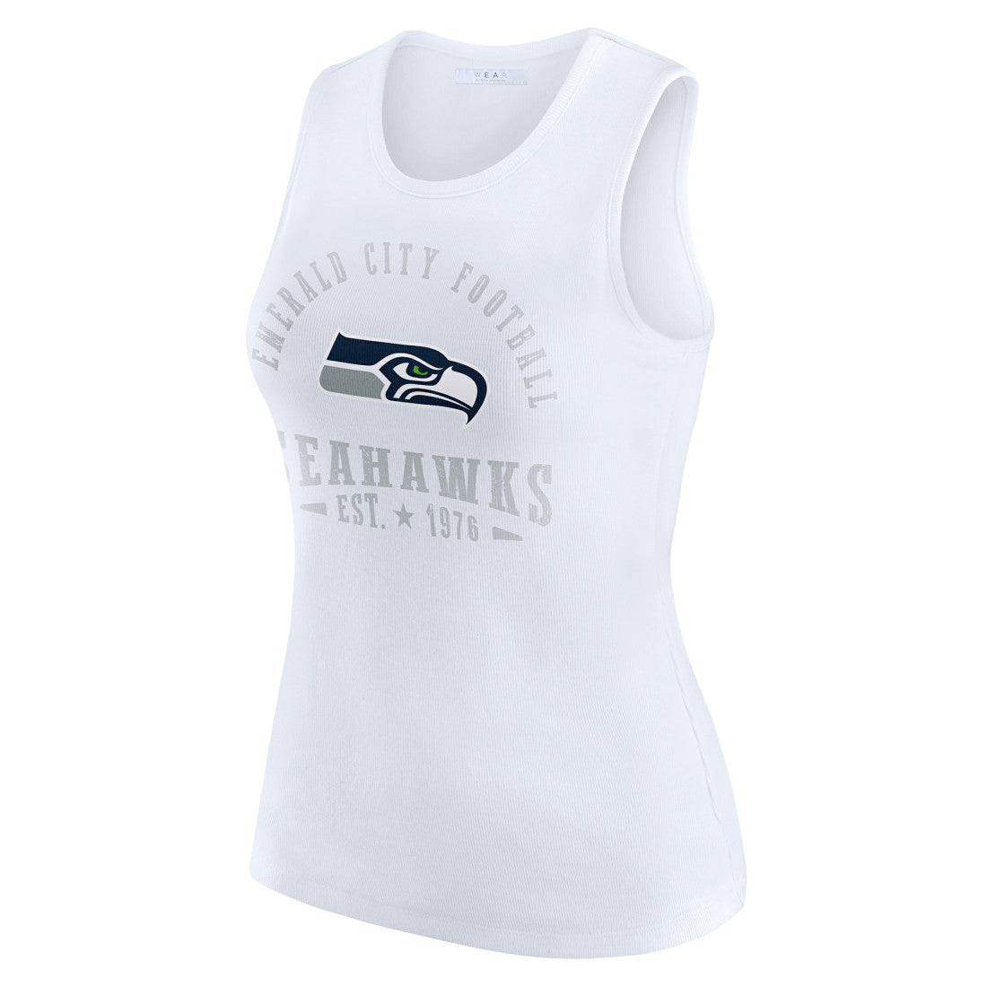 Seattle Seahawks WEAR by Erin Andrews Women's Ribbed Graphic Tank Top - White sale