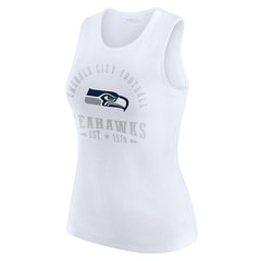 Seattle Seahawks WEAR by Erin Andrews Women's Ribbed Graphic Tank Top - White sale