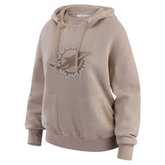 Miami Dolphins WEAR by Erin Andrews Women's Washed Pullover Crewdie - Tan discount