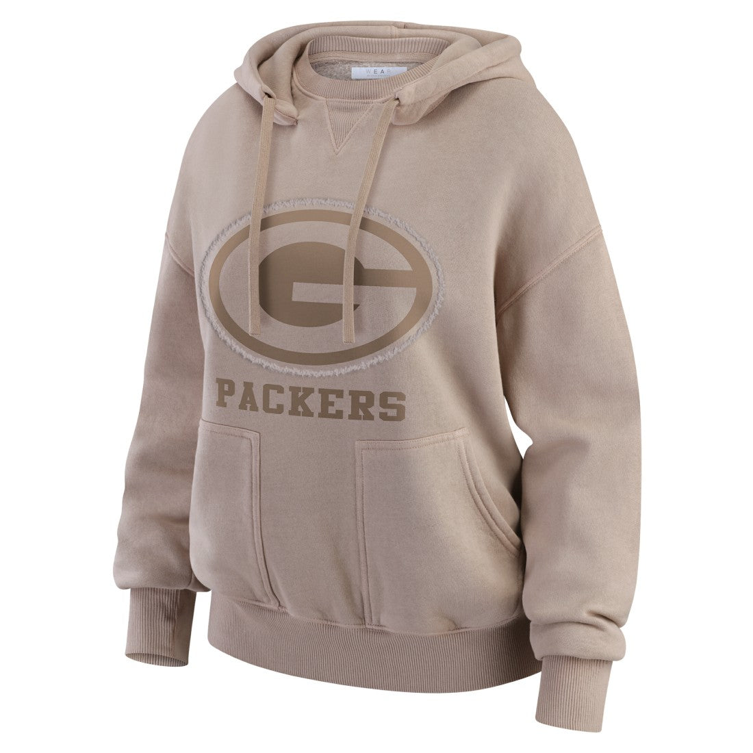 Green Bay Packers WEAR by Erin Andrews Women's Washed Pullover Crewdie - Tan on sale