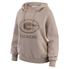 Green Bay Packers WEAR by Erin Andrews Women's Washed Pullover Crewdie - Tan on sale