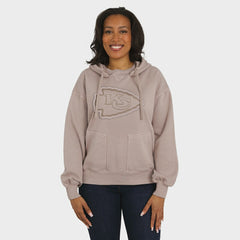 Kansas City Chiefs WEAR by Erin Andrews Women's Washed Pullover Crewdie - Tan discount