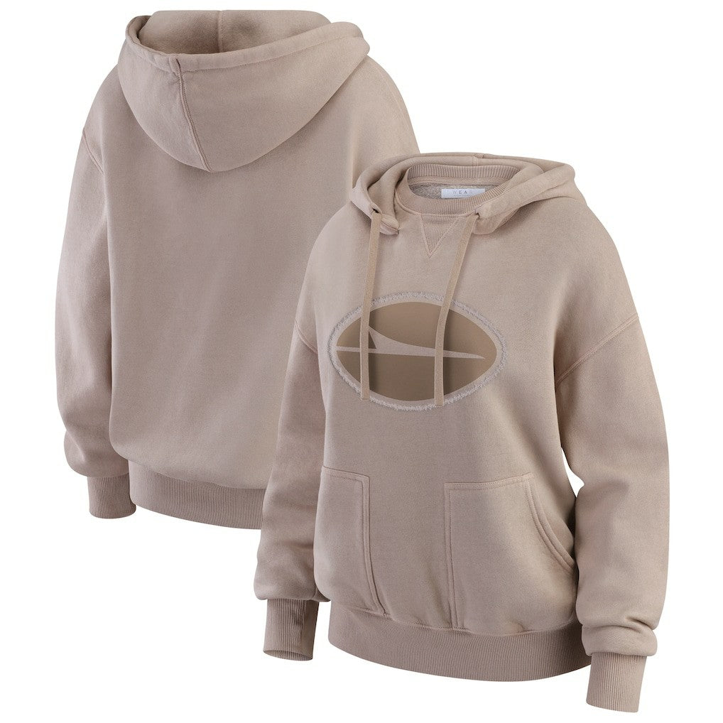 New York Jets WEAR by Erin Andrews Women's Washed Pullover Crewdie - Tan outlet