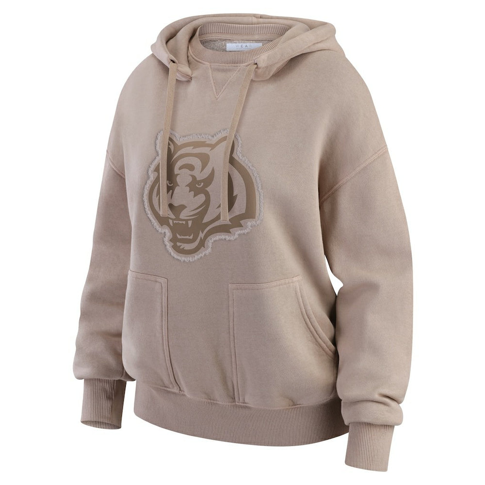 Cincinnati Bengals WEAR by Erin Andrews Women's Washed Pullover Crewdie - Tan cheap