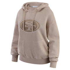 San Francisco 49ers WEAR by Erin Andrews Women's Washed Pullover Crewdie - Tan discount