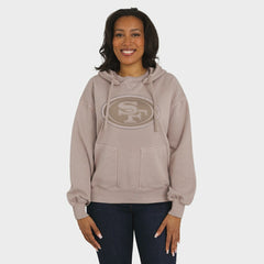 San Francisco 49ers WEAR by Erin Andrews Women's Washed Pullover Crewdie - Tan discount