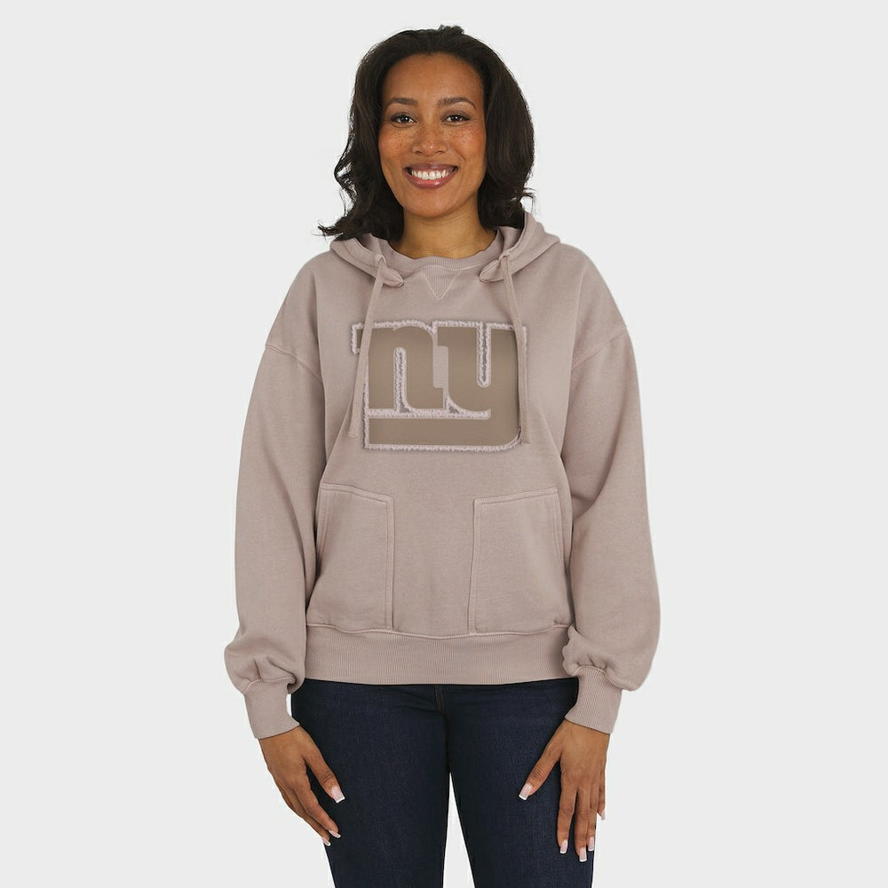 New York Giants WEAR by Erin Andrews Women's Washed Pullover Crewdie - Tan discount