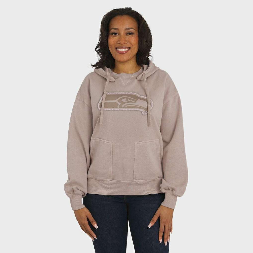 Seattle Seahawks WEAR by Erin Andrews Women's Washed Pullover Crewdie - Tan outlet