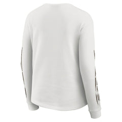 Cleveland Browns WEAR by Erin Andrews Women's Graphic Waffle Long-Sleeve T-Shirt - White discount