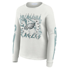 Philadelphia Eagles WEAR by Erin Andrews Women's Graphic Waffle Long-Sleeve T-Shirt - White online