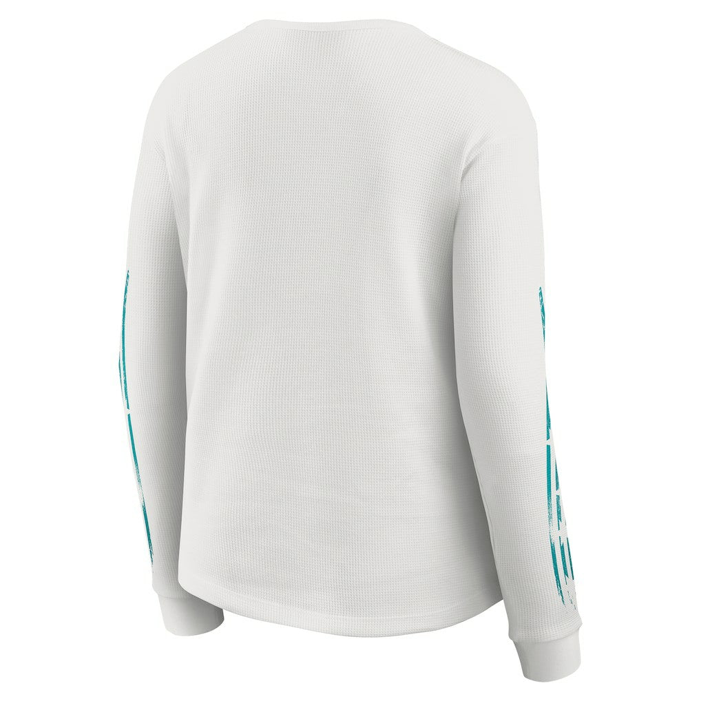 Miami Dolphins WEAR by Erin Andrews Women's Graphic Waffle Long-Sleeve T-Shirt - White online