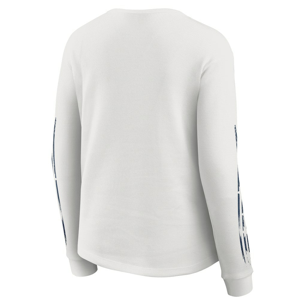 New England Patriots WEAR by Erin Andrews Women's Graphic Waffle Long-Sleeve T-Shirt - White outlet