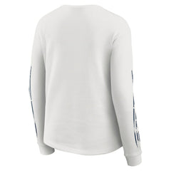 New England Patriots WEAR by Erin Andrews Women's Graphic Waffle Long-Sleeve T-Shirt - White outlet