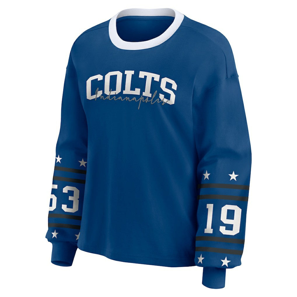 Indianapolis Colts WEAR by Erin Andrews Women's Sport Long-Sleeve T-Shirt - Royal sale