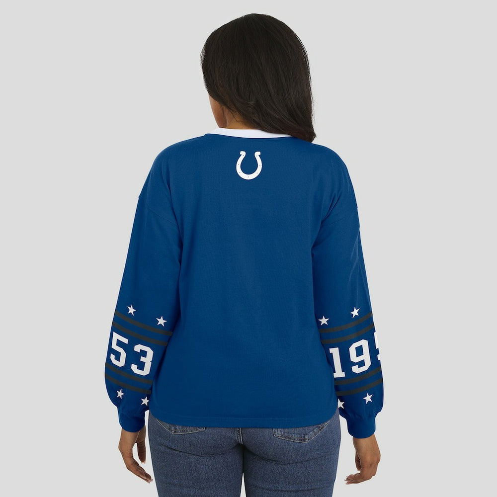 Indianapolis Colts WEAR by Erin Andrews Women's Sport Long-Sleeve T-Shirt - Royal sale