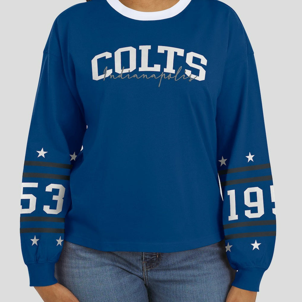 Indianapolis Colts WEAR by Erin Andrews Women's Sport Long-Sleeve T-Shirt - Royal sale