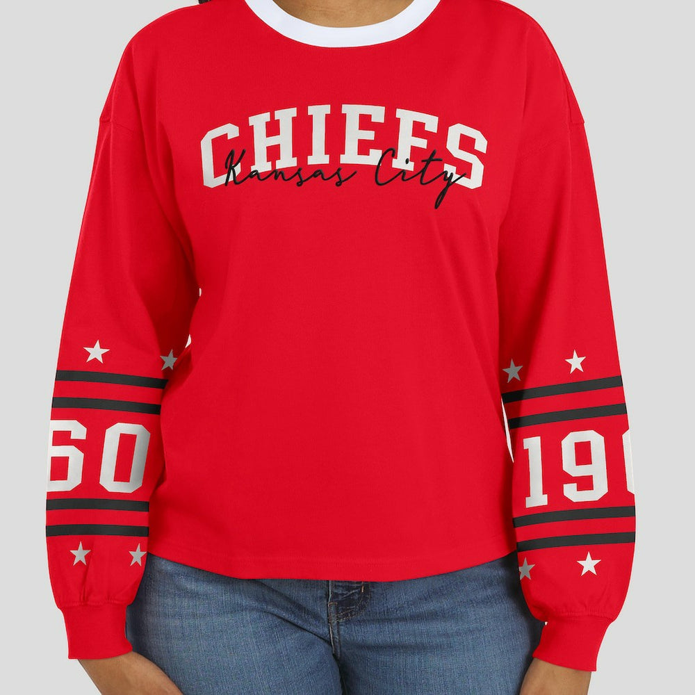 Kansas City Chiefs WEAR by Erin Andrews Women's Sport Long-Sleeve T-Shirt - Red sale